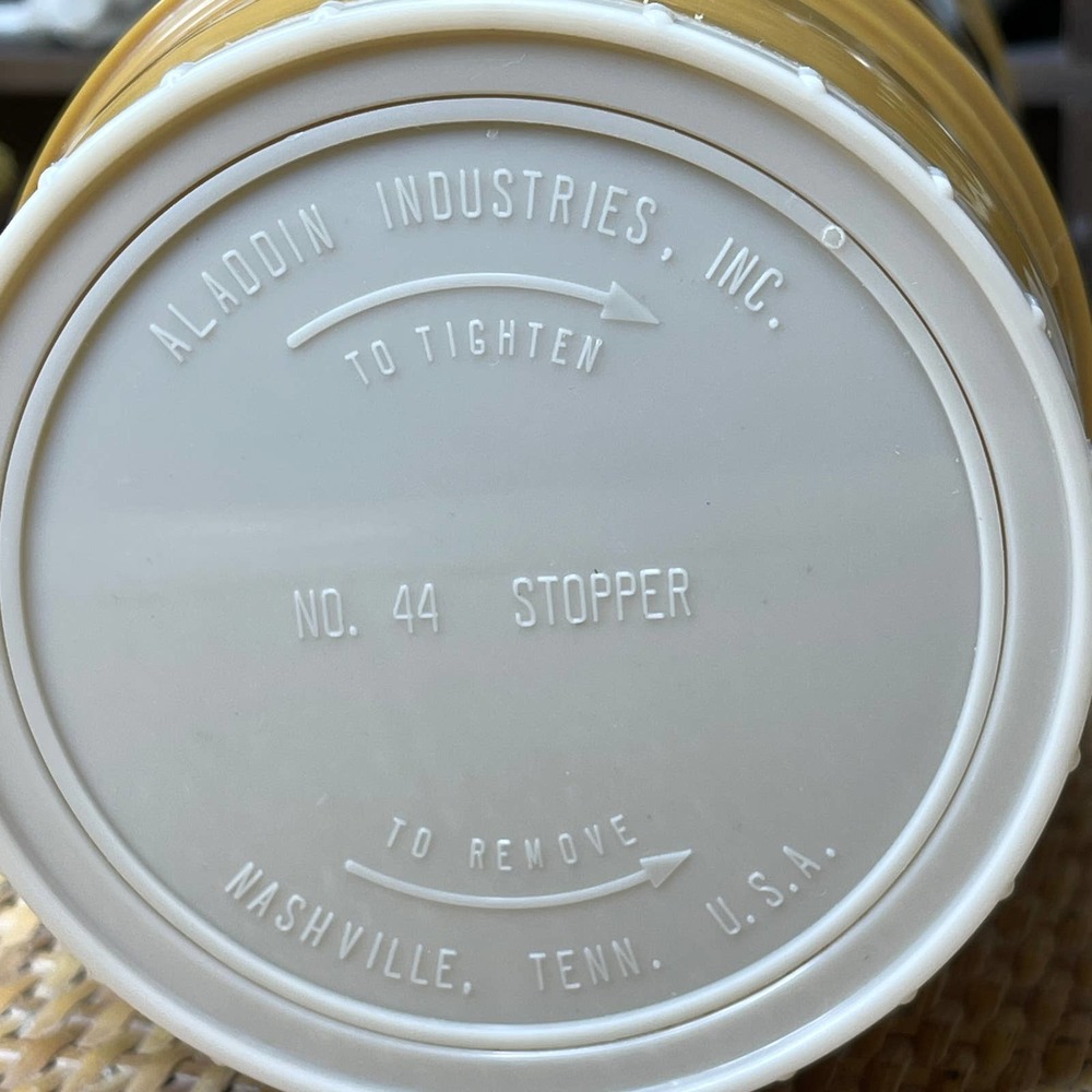 Vintage 80s Mustard Plaid Thermos Soup Beverages Double Walled by Aladdin - Picture 7 of 12